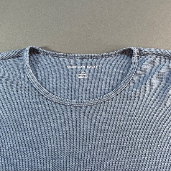 American Eagle Outfitters Light Blue Ribbed Tee - Picture 2 of 11